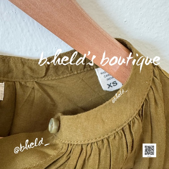 Dôen Jane Blouse in Pickle Green Organic Cotton Viscose Size XS Brand New NWT - Picture 7 of 10